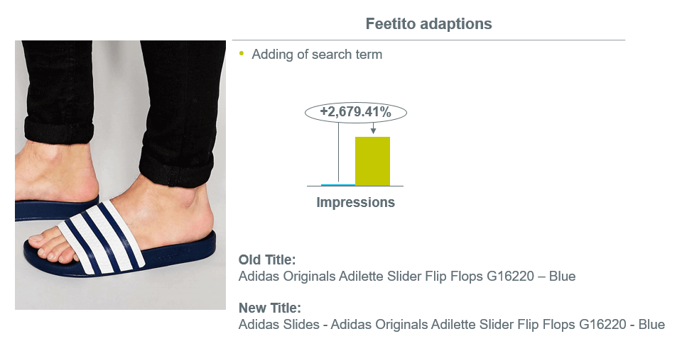 SEO product title-adidas flipflops