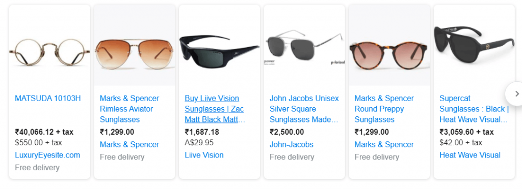 product titles of sunglasses for search terms