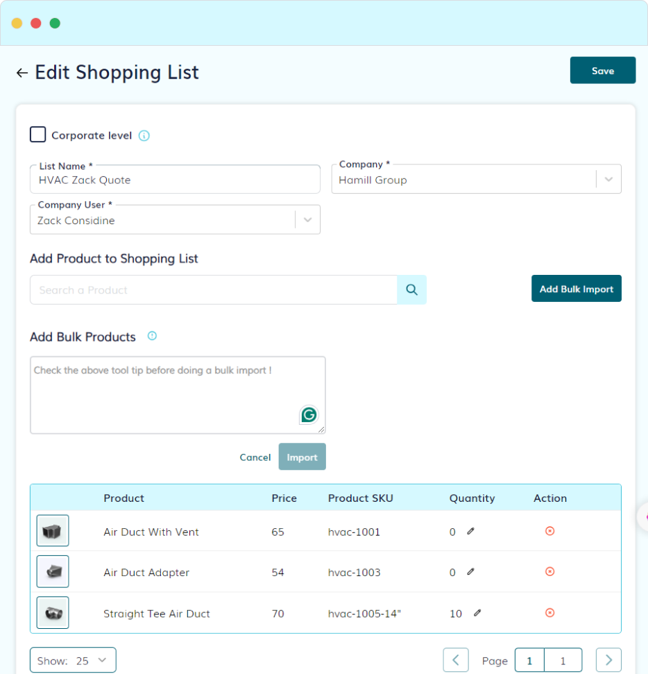 Shopping List