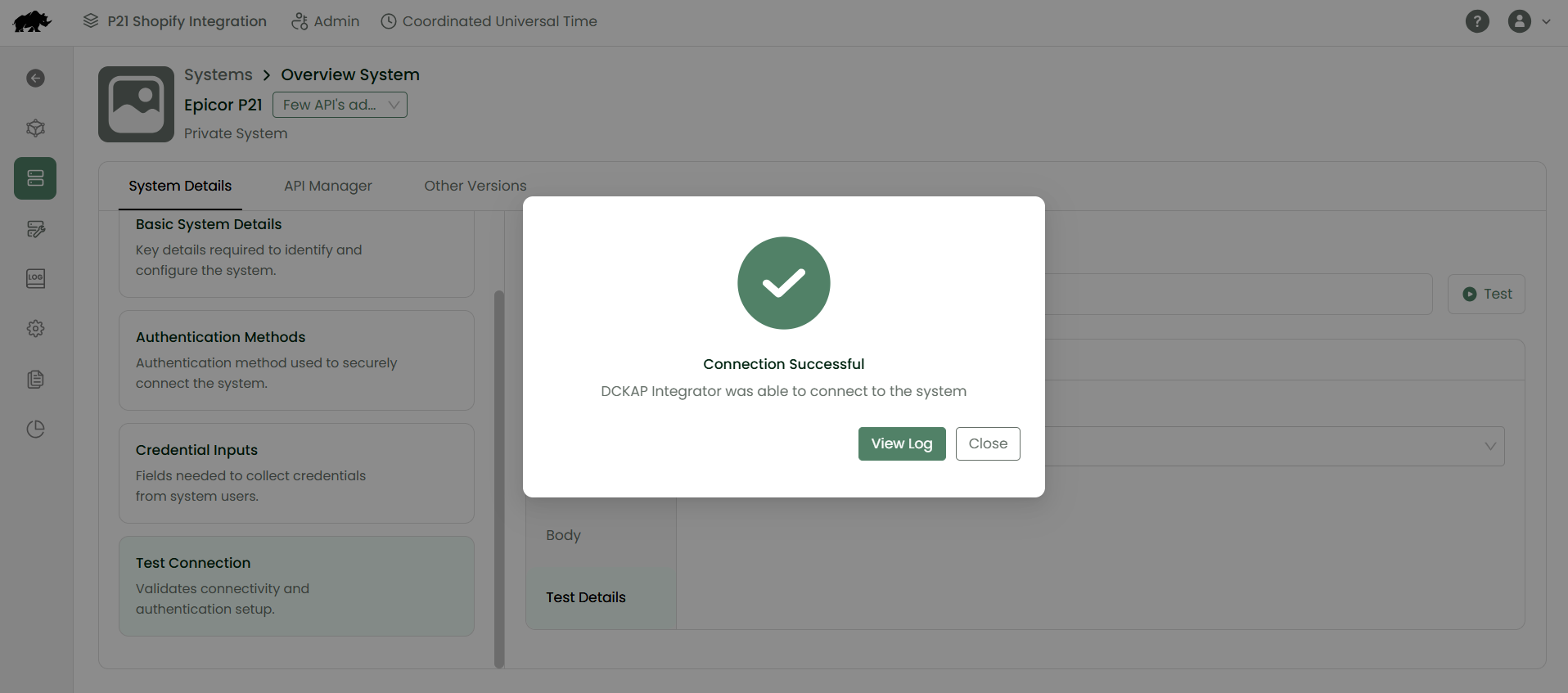 prophet-21-Verify-access-through-API-configuration